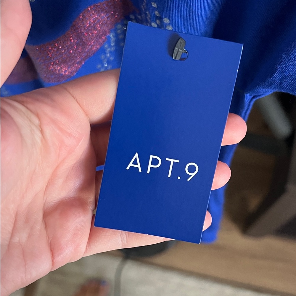 Apt. 9 Blue Star Tee with Red Stripes - Picture 5 of 6